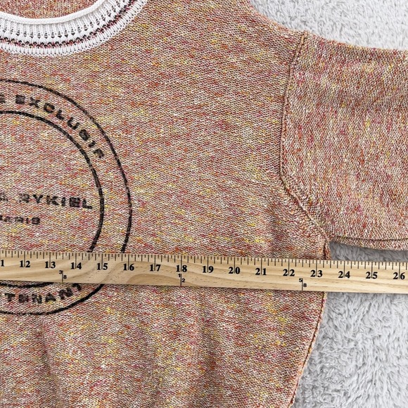 Sonia Rykiel Cropped Sweater Womens XL Knit Crewneck Paris Made Italy Pullover - Picture 4 of 8
